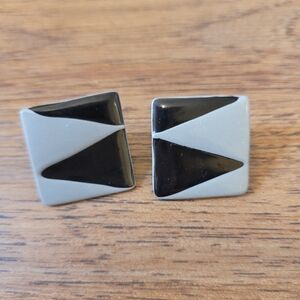 Vintage Black and Grey Earrings